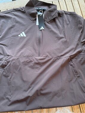 adidas Brown 1/4 Zip Jacket with Logo